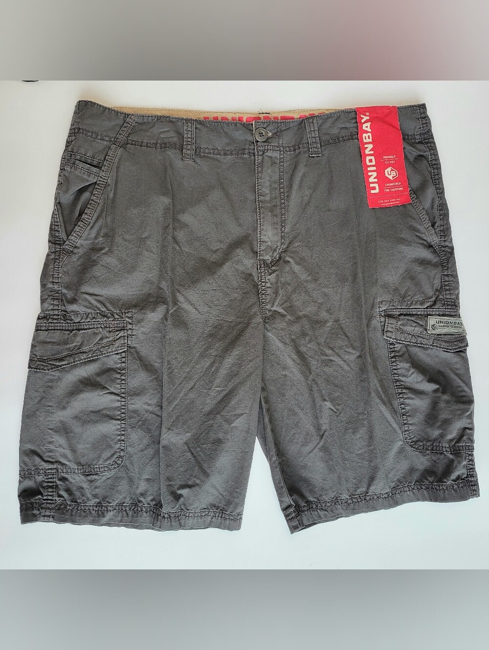 UNIONBAY Cargo Shorts Mens Size 40 "Flint Gray" Lightweight 100% Cotton NEW